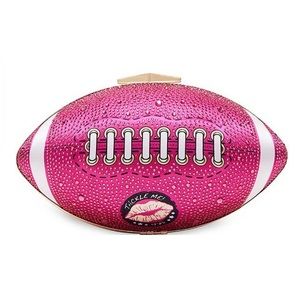 Betsey Johnson Kitsch Nice End Zone Crystal Crossbody Bag Pink